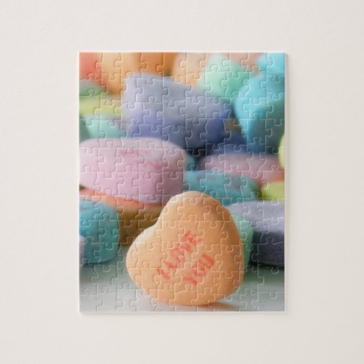 pastel snoep harten Valentijnsdag puzzle gift Legpuzzel (Verticaal)