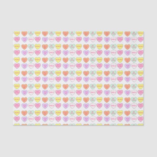 Pastel Snoep Heart Hearts Valentijnsdag Love Tissuepapier (Voorkant)