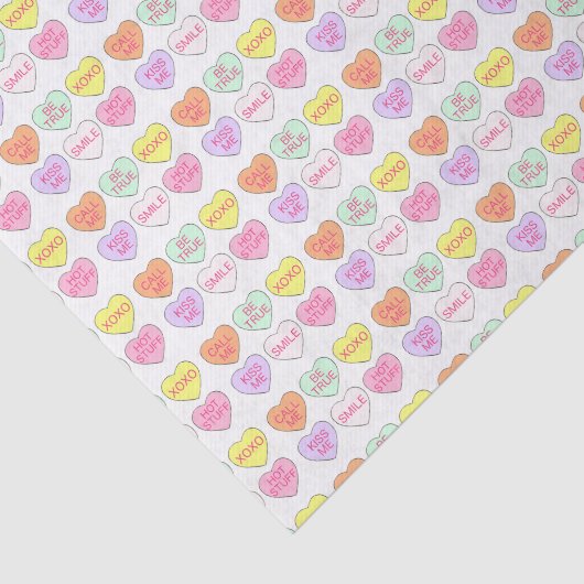 Pastel Snoep Heart Hearts Valentijnsdag Love Tissuepapier (Detail)