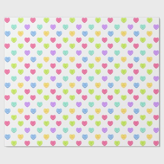 Pastel Snoep Hearts Valentijnsdag Cadeaupapier (Vlak)