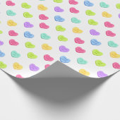 Pastel Snoep Hearts Valentijnsdag Cadeaupapier (Hoek)