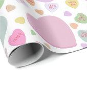 Pastel Snoep Hearts Valentijnsdag ompakken Papier (Rol Hoek)