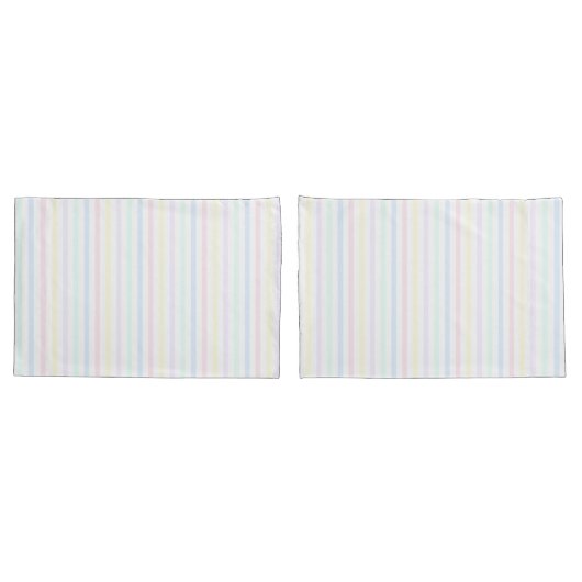 Pastel Snoep Stripe Nostalgic 1970's Paar van Kussensloop (Achterkant-Set)