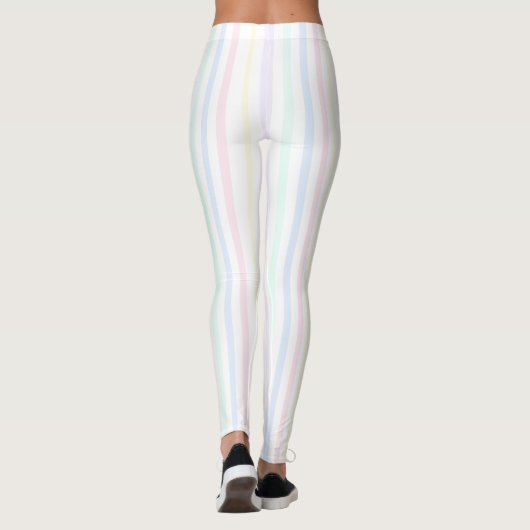 Pastel Snoep Stripe Rainbow Leggings (Achterkant)