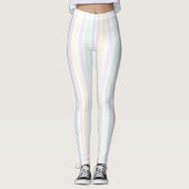 Pastel Snoep Stripe Rainbow Leggings (Voorkant)