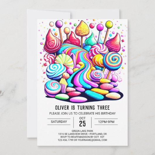 Pastel Snoep Sweet Chocolate Verjaardag Kaart (Voorkant)