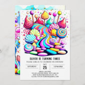 Pastel Snoep Sweet Chocolate Verjaardag Kaart (Voorkant / Achterkant)