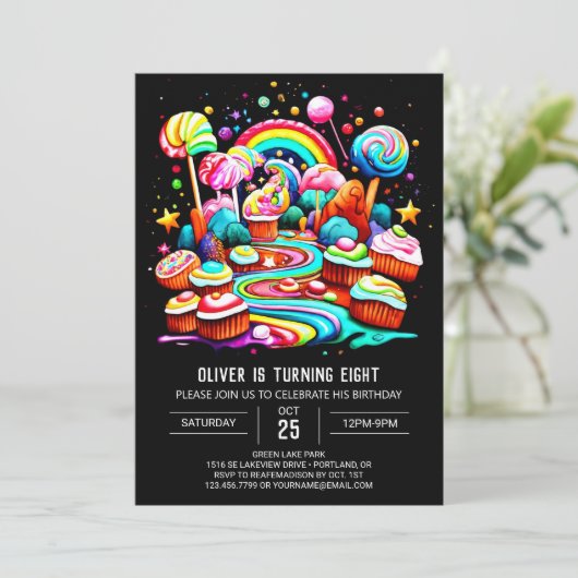 Pastel Snoep Verjaardag Kaart (Staand voorkant)