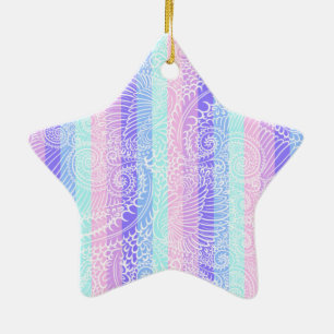 Pastel Snoep wervelingen   Gestreept zacht fantasi Keramisch Ornament