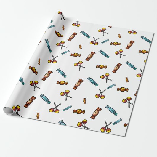 Pastel Snoepjes Cadeaupapier (Uitgerold)