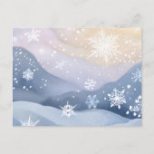 Pastel Snowfall Winter Hills | Waterverf  Feestdagenkaart (Voorkant)