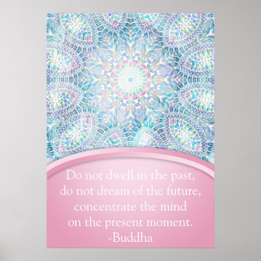 Pastel Snowflake Mandala Poster (Voorkant)