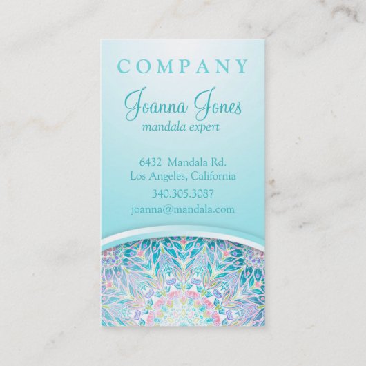 Pastel Snowflake Mandala Visitekaartje (Achterkant)