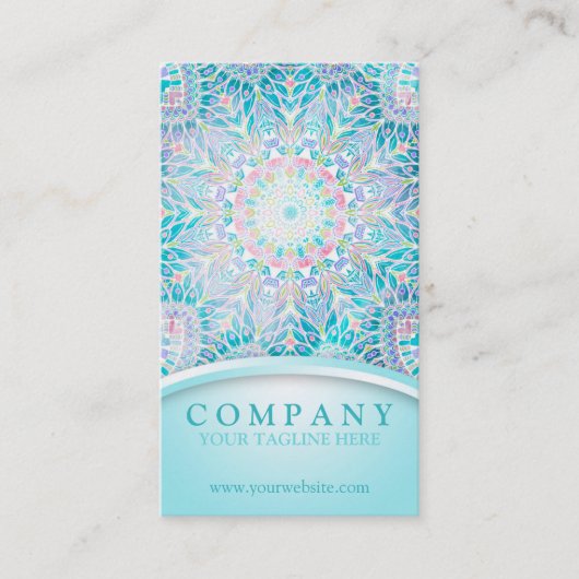 Pastel Snowflake Mandala Visitekaartje (Voorkant)