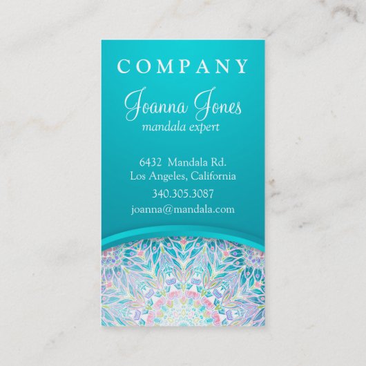Pastel Snowflake Mandala Visitekaartje (Achterkant)