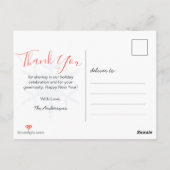 Pastel Snowflake Moderne Fotovakantie Dank je Briefkaart (Achterkant)