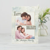 Pastel Snowflakes Foto Feestdagen Kaart (Staand voorkant)