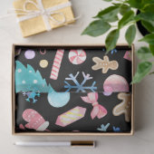 Pastel Snowflakes Kerstbomen Snoep Kerst Tissuepapier (Geschenk)