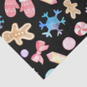 Pastel Snowflakes Kerstbomen Snoep Kerst Tissuepapier (Detail)