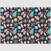 Pastel Snowflakes Kerstbomen Snoep Kerst Tissuepapier (Voorkant)