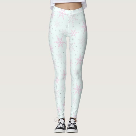 Pastel Snowflakes Leggings (Voorkant)