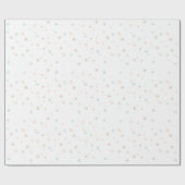 Pastel Snowflakes Tan Coral Roos en Blauwgroen Cadeaupapier (Vlak)