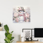 Pastel Snowman-Poster Poster (Thuiskantoor)
