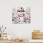 Pastel Snowman-Poster Poster (Keuken)