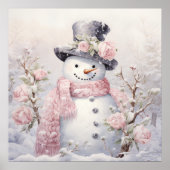 Pastel Snowman-Poster Poster (Voorkant)
