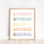 Pastel Sober Ondersteuning Poster