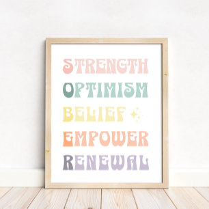 Pastel Sober Ondersteuning Poster