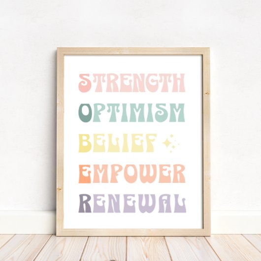 Pastel Sober Ondersteuning Poster