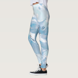 Pastel Soft Blue Jacaranda Tree Flowers Blossom Leggings