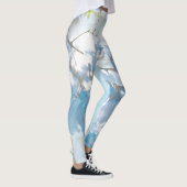 Pastel Soft Blue Jacaranda Tree Flowers Blossom Leggings (Rechts)