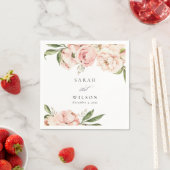 Pastel Soft Blush Peach Peony Floral Wedding Servet (Insitu)