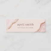 Pastel Soft Blush Roos Gold Agate Marble Texture Mini Visitekaartje (Voorkant)