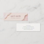 Pastel Soft Blush Roos Gold Agate Marble Texture Mini Visitekaartje (Voorkant / Achterkant)