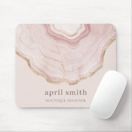 Pastel Soft Blush Roos Gold Agate Marble Texture Muismat