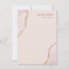 Pastel Soft Blush Roos Gold Agate Marble Texture Notitiekaartje