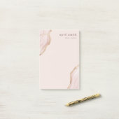 Pastel Soft Blush Roos Gold Agate Marble Texture P Post-it® Notes (Op bureau)