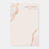 Pastel Soft Blush Roos Gold Agate Marble Texture P Post-it® Notes (Voorkant)