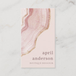 Pastel Soft Blush Roos Gold Agate Marble Texture Visitekaartje