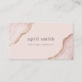 Pastel Soft Blush Roos Gold Agate Marble Texture Visitekaartje (Voorkant)