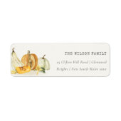 Pastel Soft Floral Pumpkin Thanksgiving Adres Etiket (Voorkant)