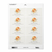 Pastel Soft Floral Pumpkin Thanksgiving Adres Etiket (Full Sheet)