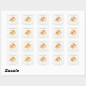 Pastel Soft Floral Pumpkin Thanksgiving Adres Vierkante Sticker (Vel)