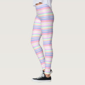 Pastel soft kleur creatieve gestreepte Leggings (Links)