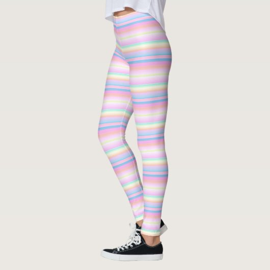 Pastel soft kleur creatieve gestreepte Leggings (Links)