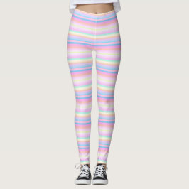 Pastel soft kleur creatieve gestreepte Leggings