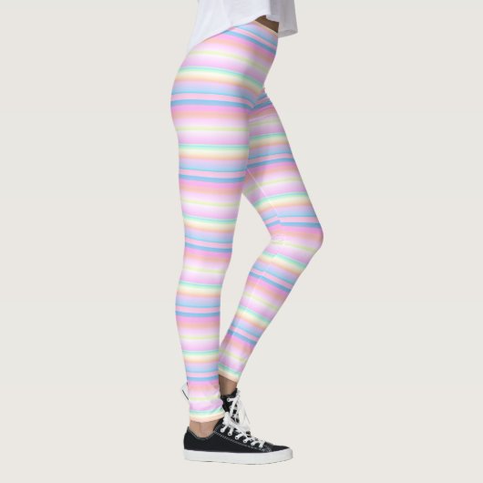 Pastel soft kleur creatieve gestreepte Leggings (Rechts)